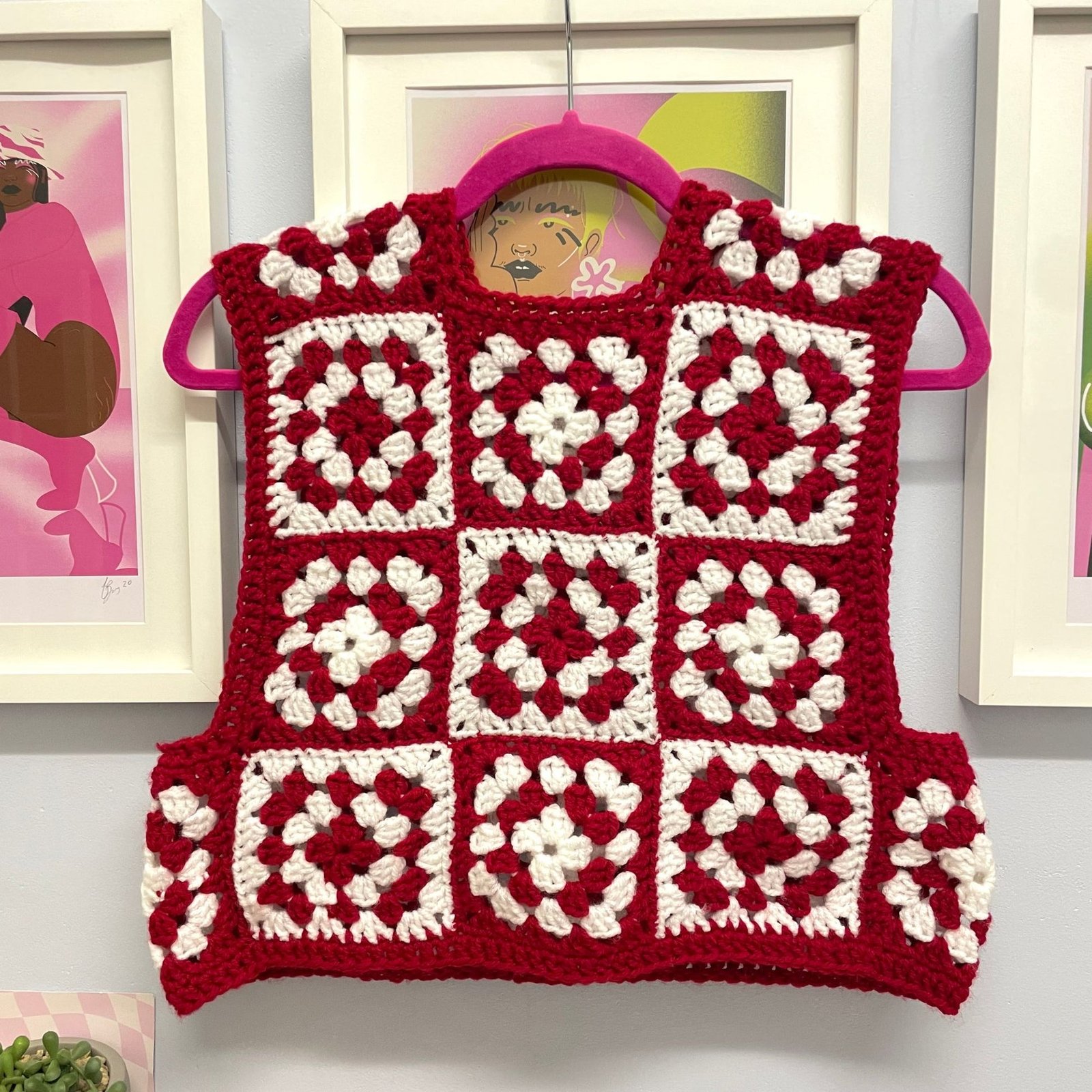 Festive Granny Square Vest - Size S/M - Image 2