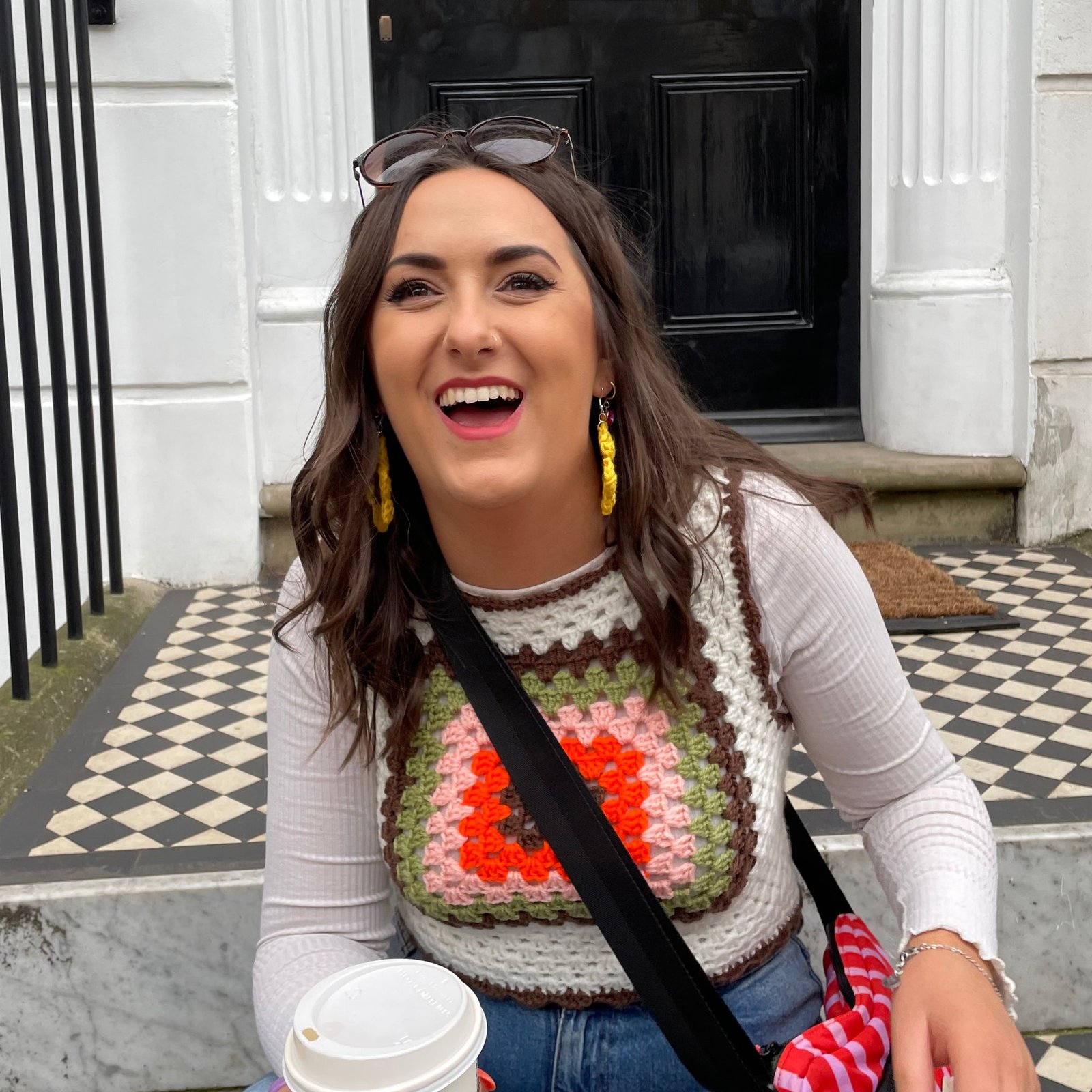 Classic 70s Style Cream Granny Square Crochet Vest - Image 3