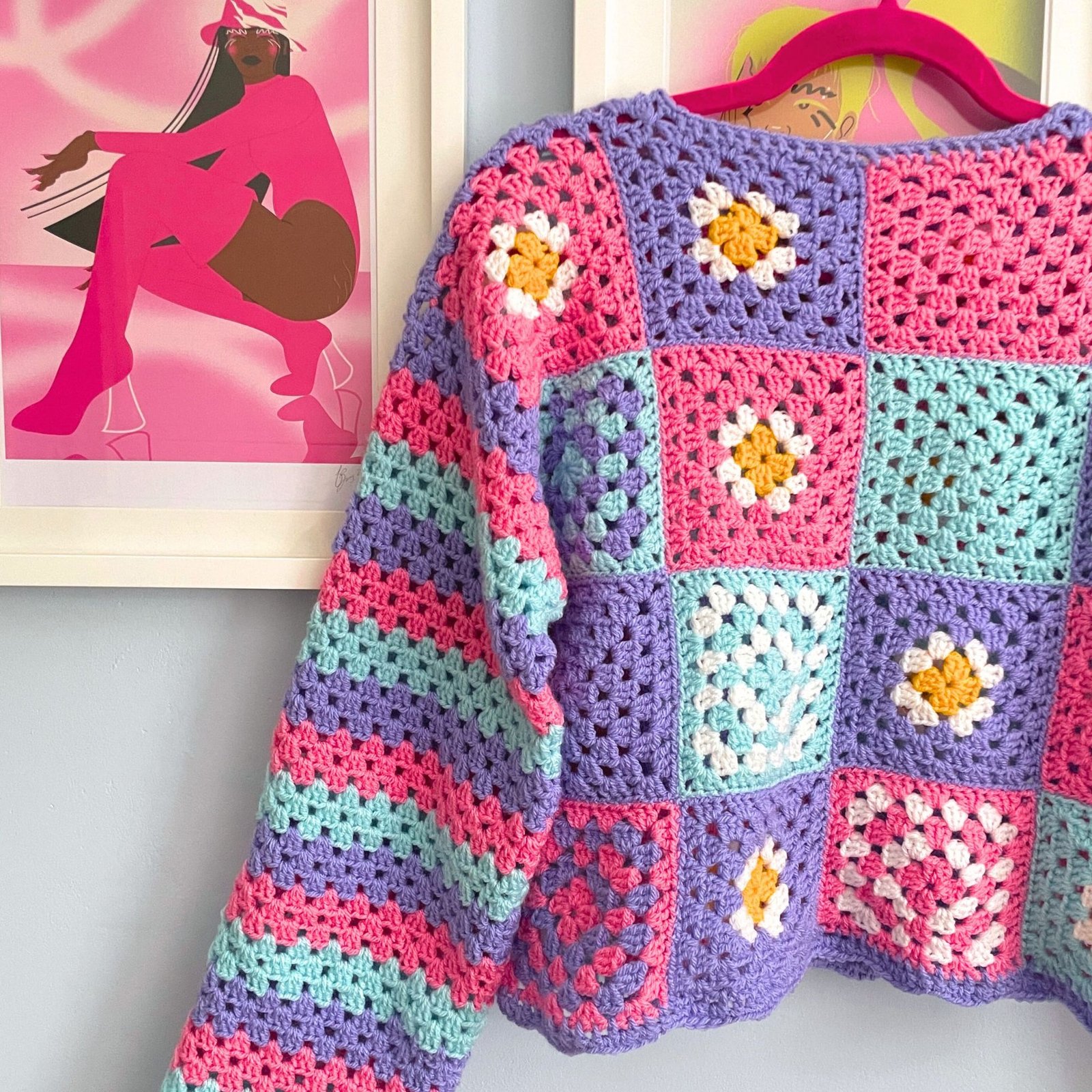 Pastel Patchwork Striped Sleeve Jumper - Size S/M - Image 9