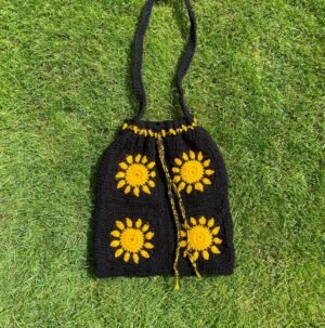Alternative view of Black Sundance Drawstring Crochet Bag