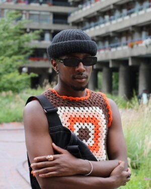 Alternative view of Classic 70s Style Brown Granny Square Crochet Vest