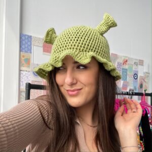 Alternative view of Crochet Shrek Hat