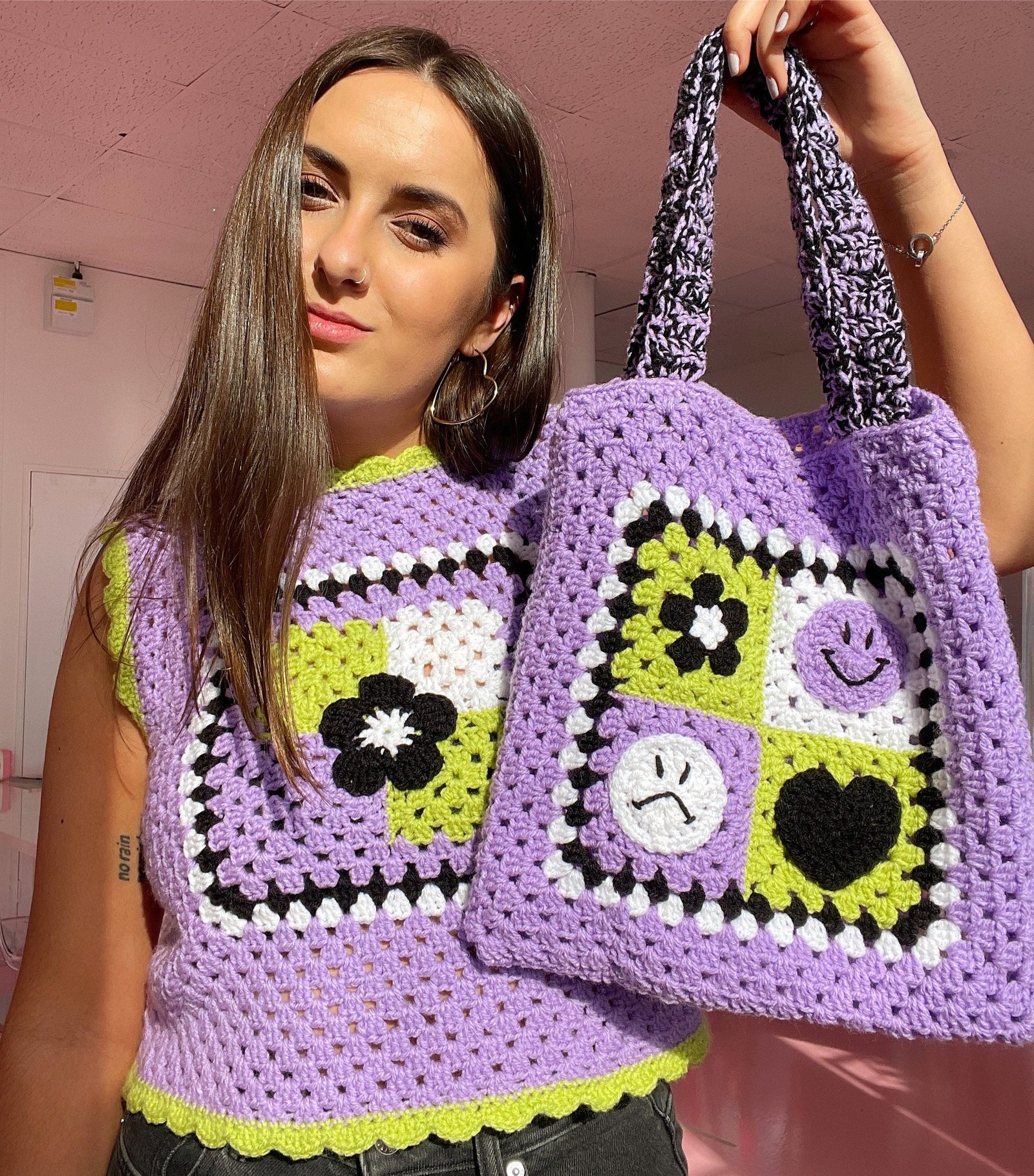 DAPHNE Mixed Emotions Crochet Tote Bag - Image 3