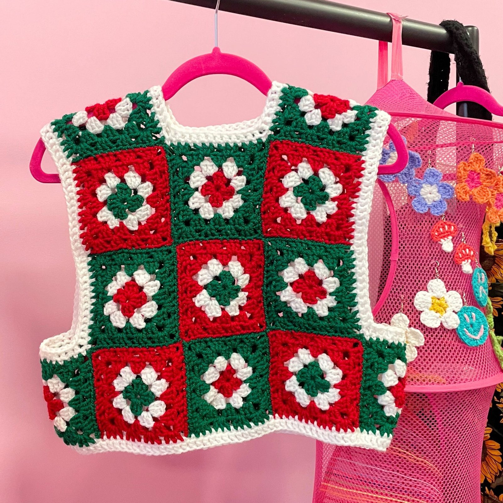 Festive Granny Square Vest - Size S/M - Image 9