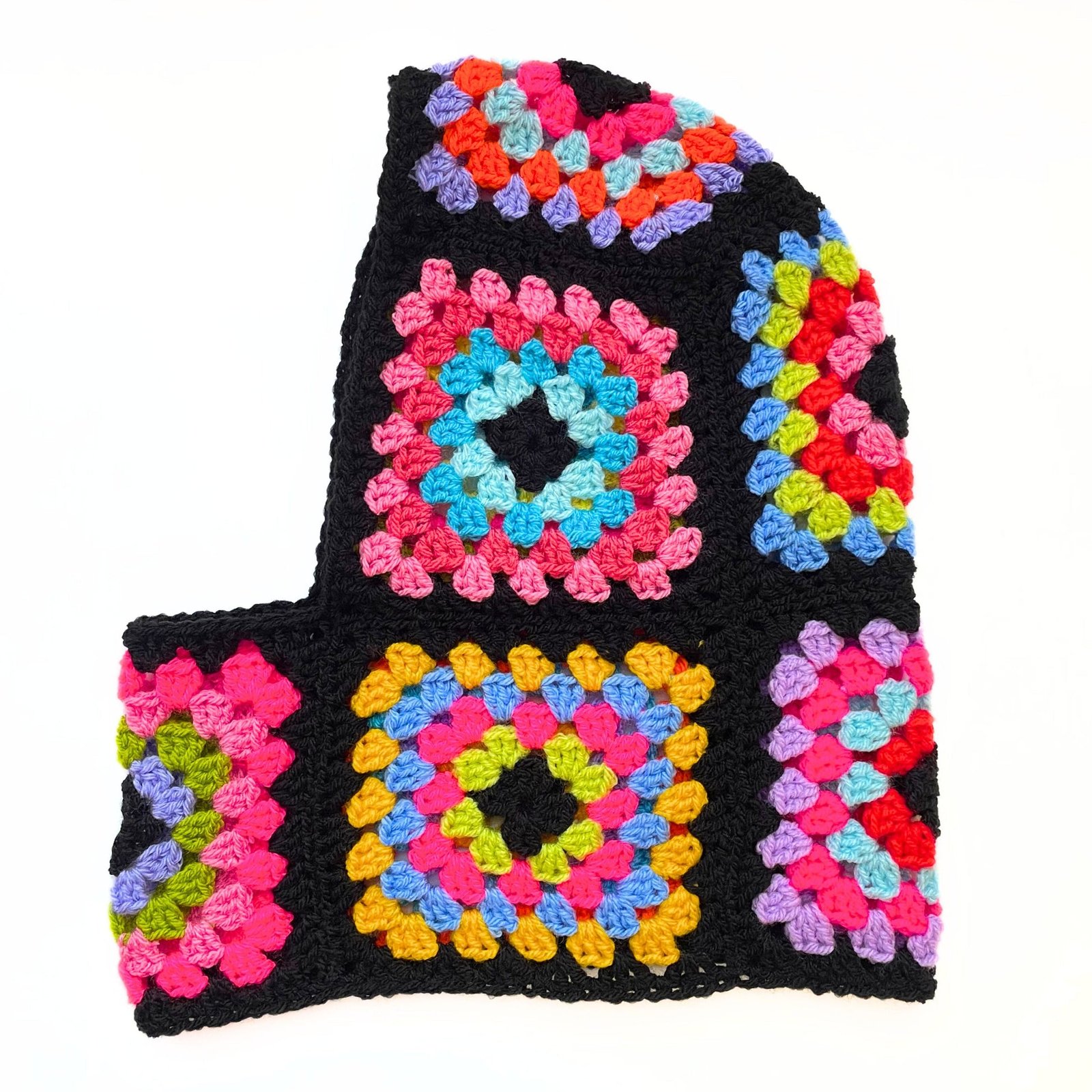 Handmade Black Rainbow Crochet Balaclava - Image 5
