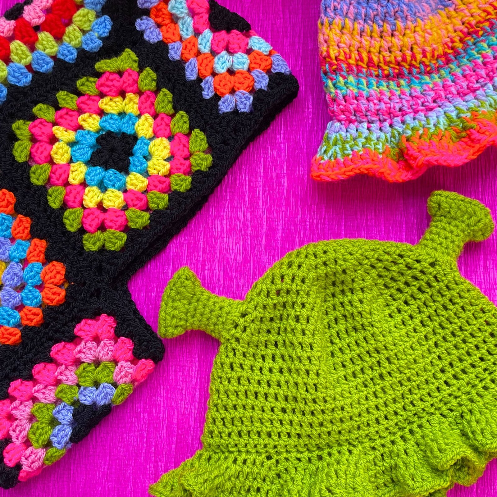 Handmade Black Rainbow Crochet Balaclava - Image 6