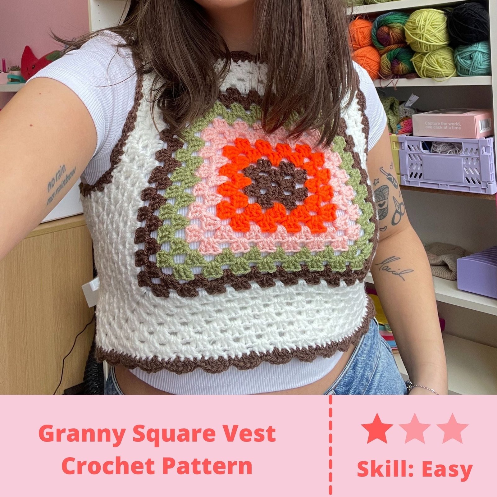 70s Granny Square Vest - PDF Pattern