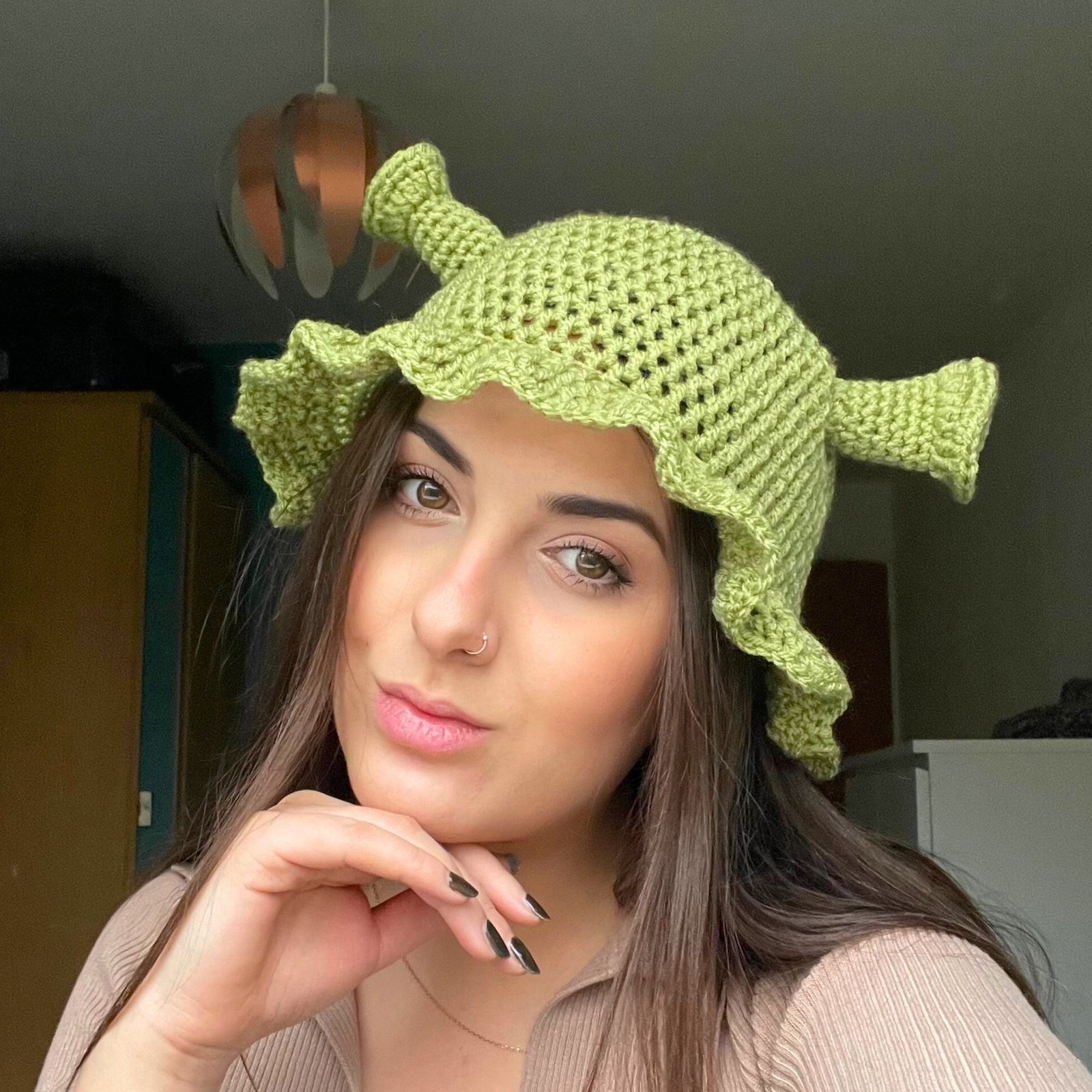 Crochet Shrek Hat - Image 3
